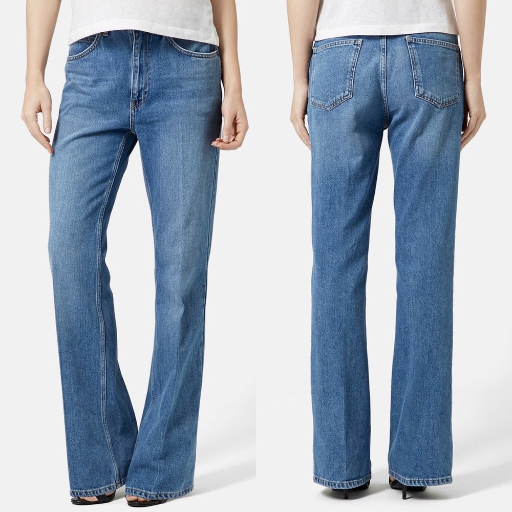 Topshop Moto high waisted “QUINN” flare jeans